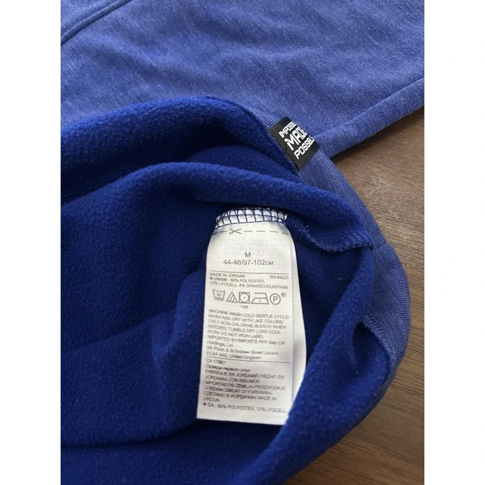 Banana Republic Polartec Blue Mock Neck 1/4 Zip Pullover Men's M Long Sleeve